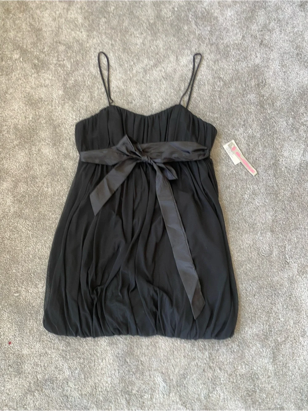 Blush Black Strapless Mini Skirt with Satin Tie